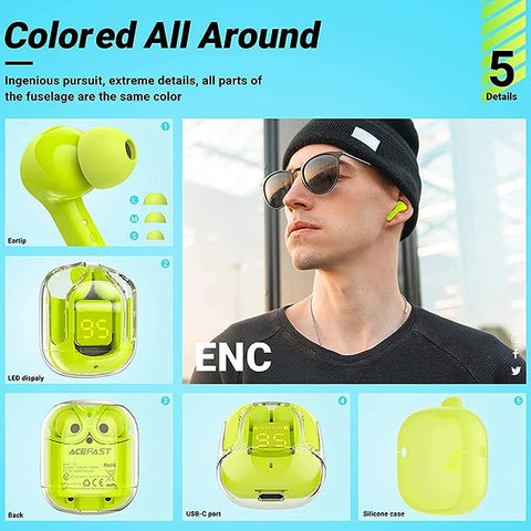 Premium Air 31 Airpods | wireless earbuds with crystal transparent Case